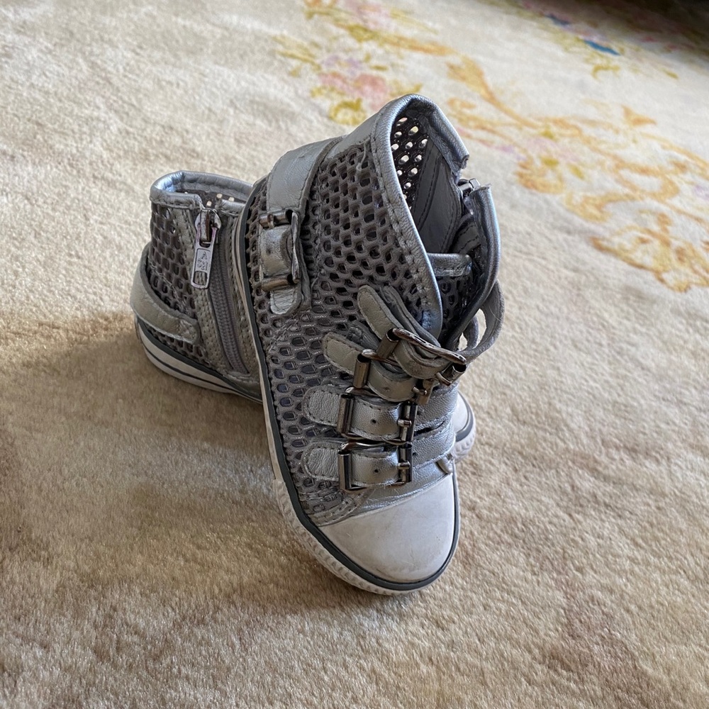 ASH toddler silver mesh sneaker high top